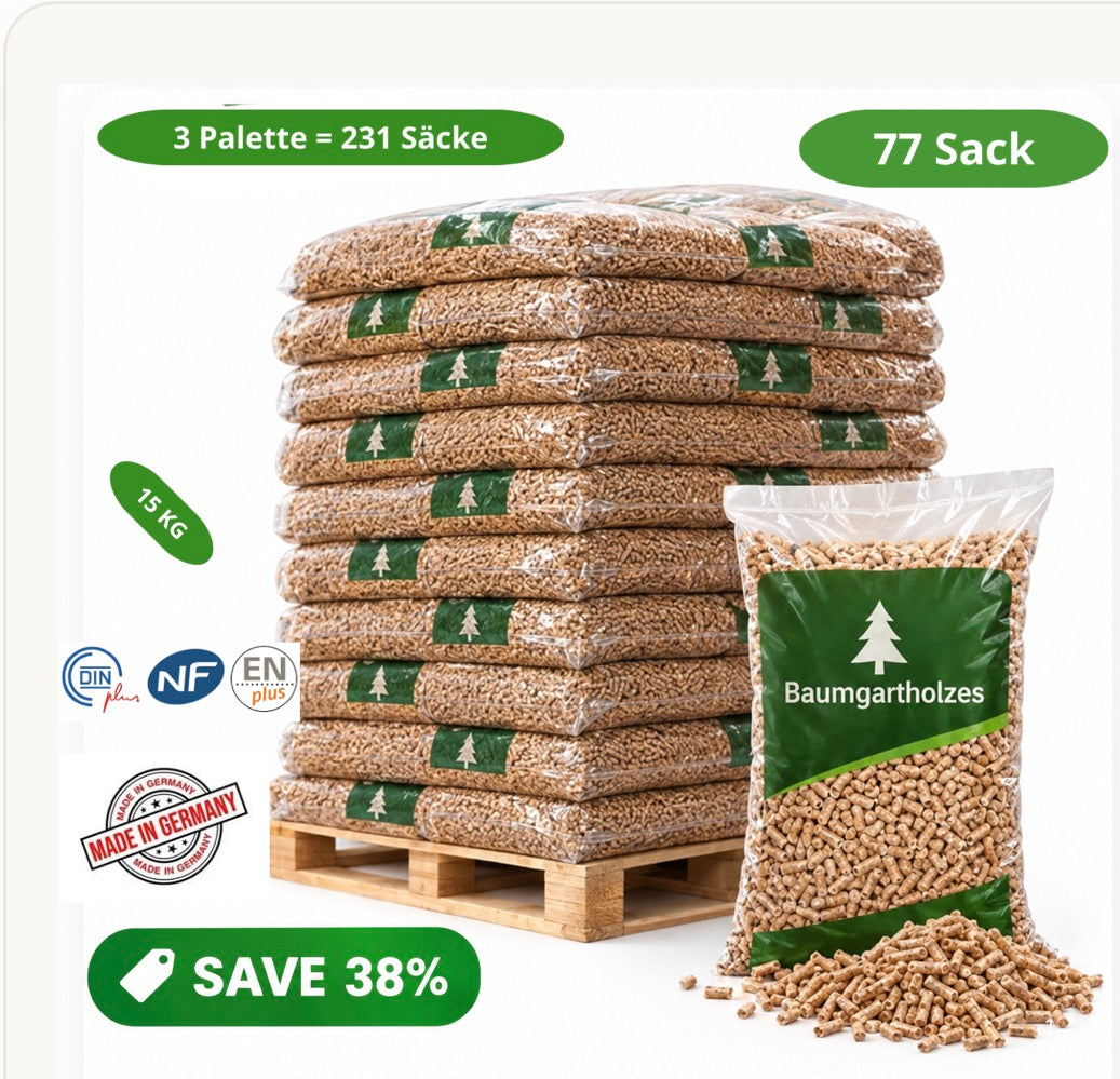 Holzpellets - 3 Paletten